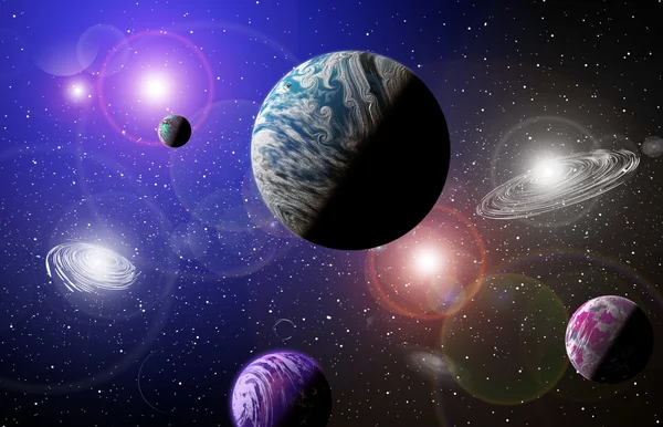 Afbeelding met verschillende planeten